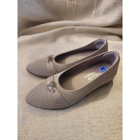 Skechers Cleo's 158937 Stretch Fit Air Cooled Memory Foam Taupe Knit Wedge 6.5 - Picture 1 of 6